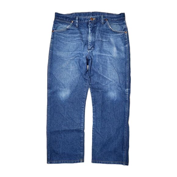 Wrangler Jeans Mens 36x29 13MWZ‎ Denim Cowboy Western Chore Workwear Blue Collar - Picture 1 of 7